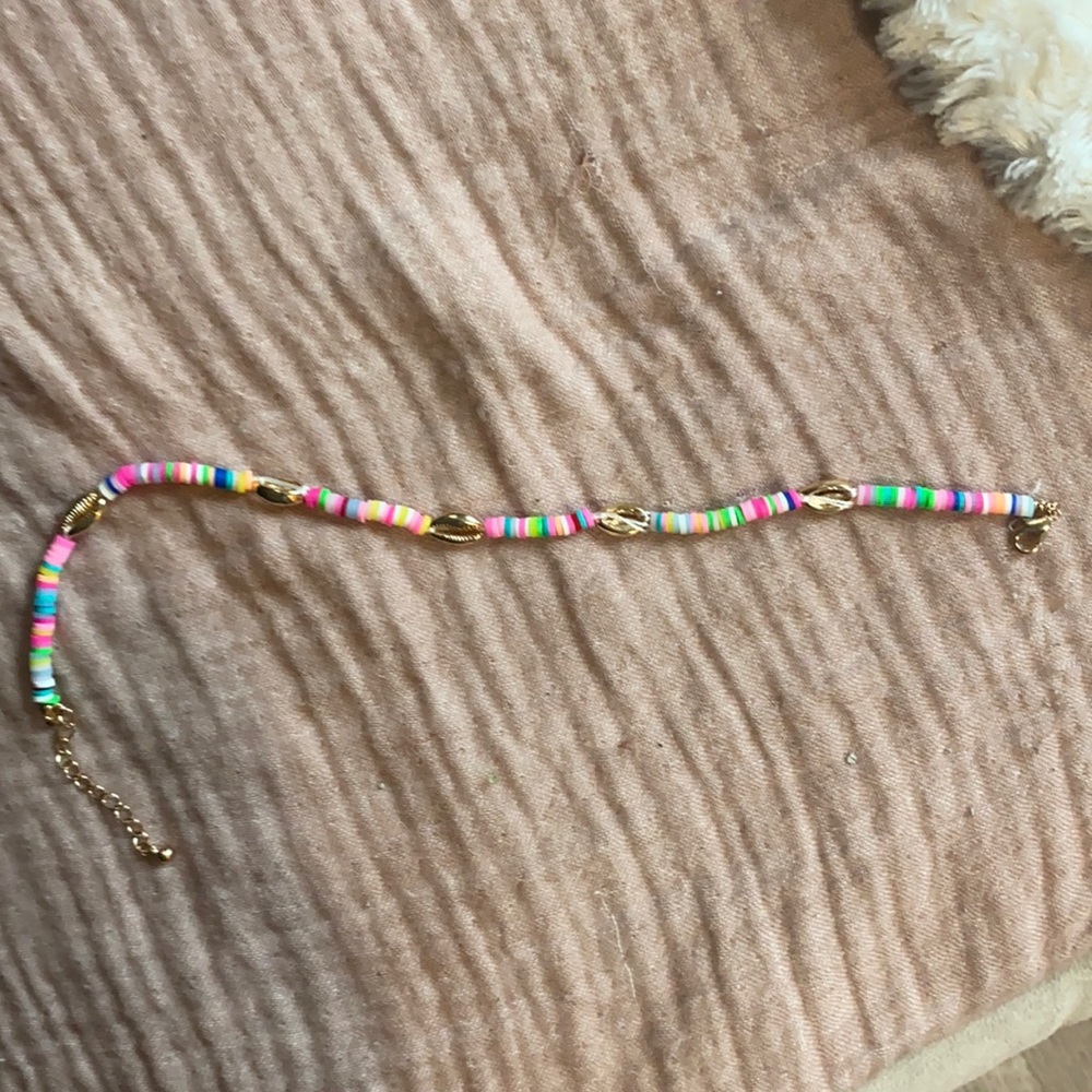 Colorful beaded anklet